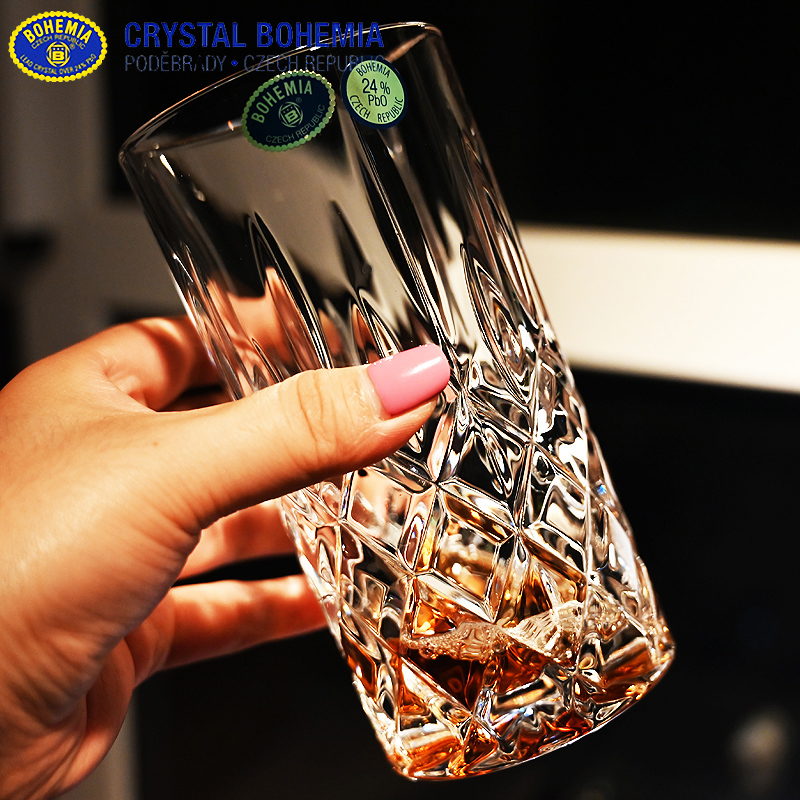 捷克进口BOHEMIA水晶玻璃威士忌洋酒杯果汁杯啤酒茶水牛奶杯套装