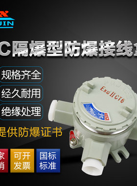 隔爆2C级CT4防爆接线盒 螺纹盖板 防爆三通 IIC四吊盖防爆接线盒