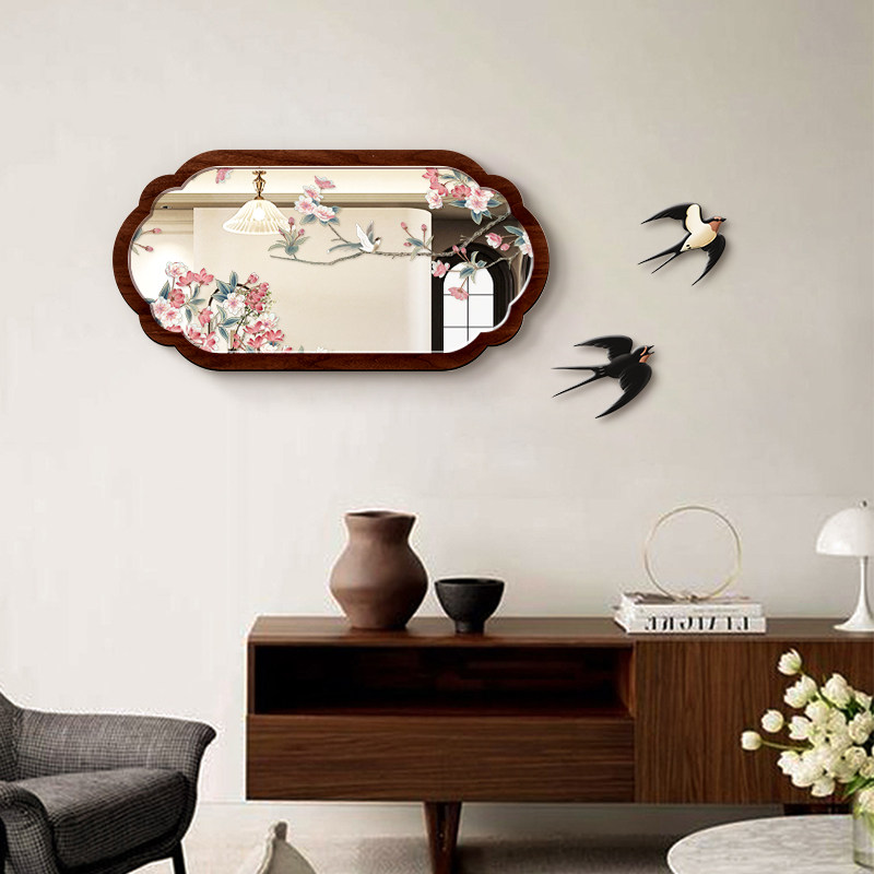 中古风镜子装饰画家用小场景组合镜面画法式复古客厅高级感挂画