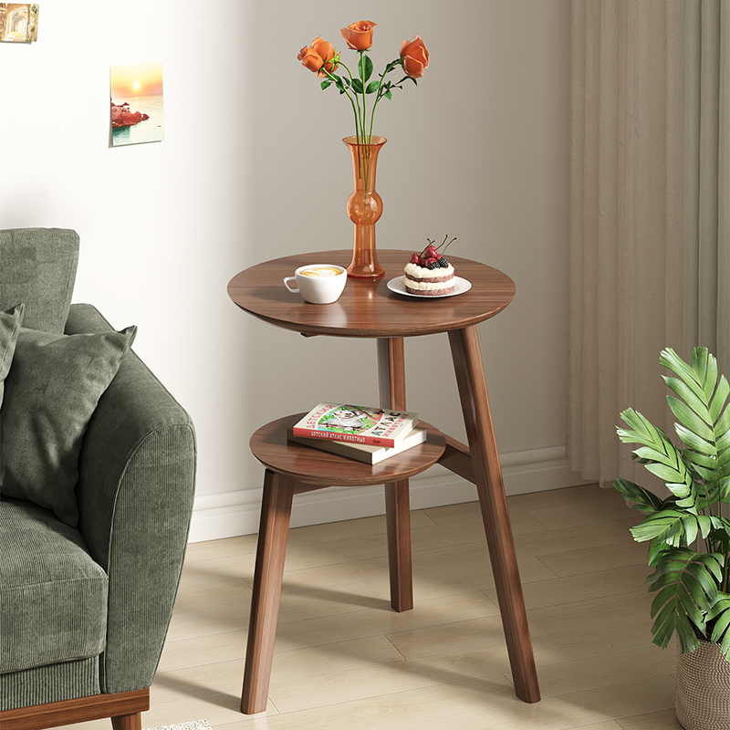 实木小桌子沙发边几简易家用小圆桌简约阳台小茶几卧室小型床头桌