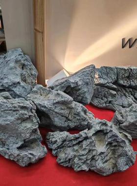 仿真石头悬浮泡沫石室内楼梯下景观软装造景玻璃钢雕塑假山摆件