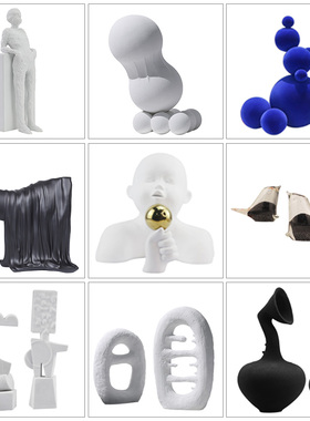 简约现代抽象创意几何摆件样板间售楼处客厅玄关家居装饰艺术摆设