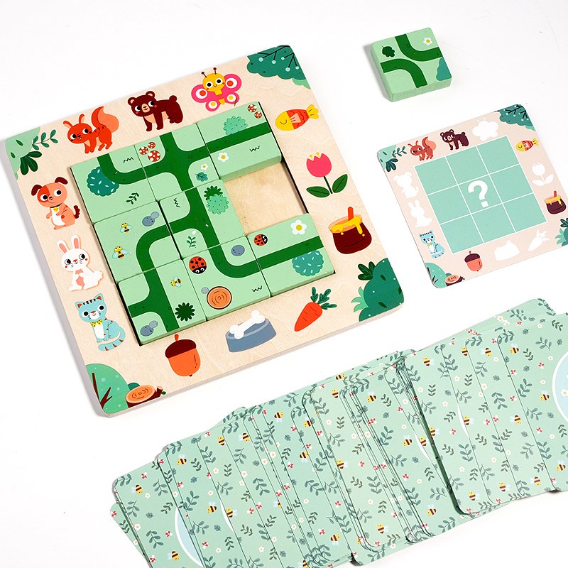 儿童思维训练桌游寻找路线拼图益智区材料幼儿园中大班3-岁
