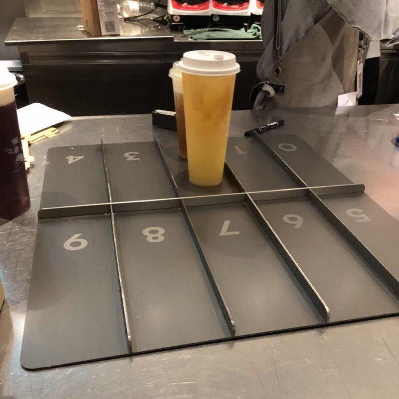 喜茶不锈钢数字杯格分杯器奶茶店用品专用外卖打包等候托盘杯架