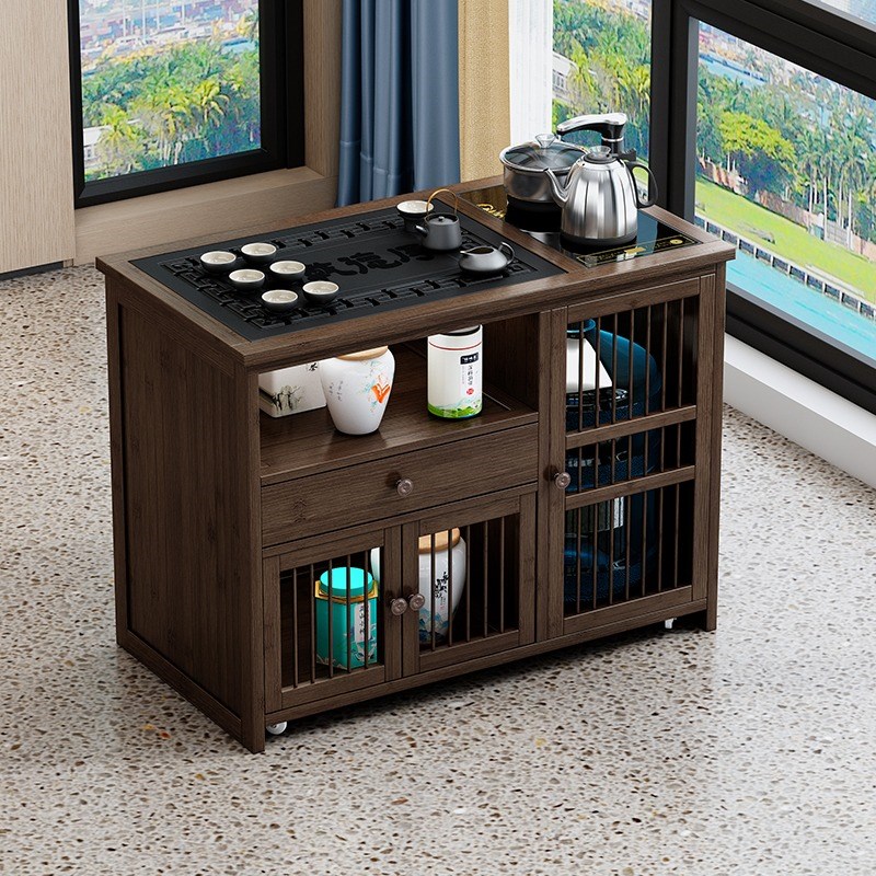 移动小茶桌家用茶台茶车烧水壶一体茶水柜带轮茶沙发边几功夫茶盘