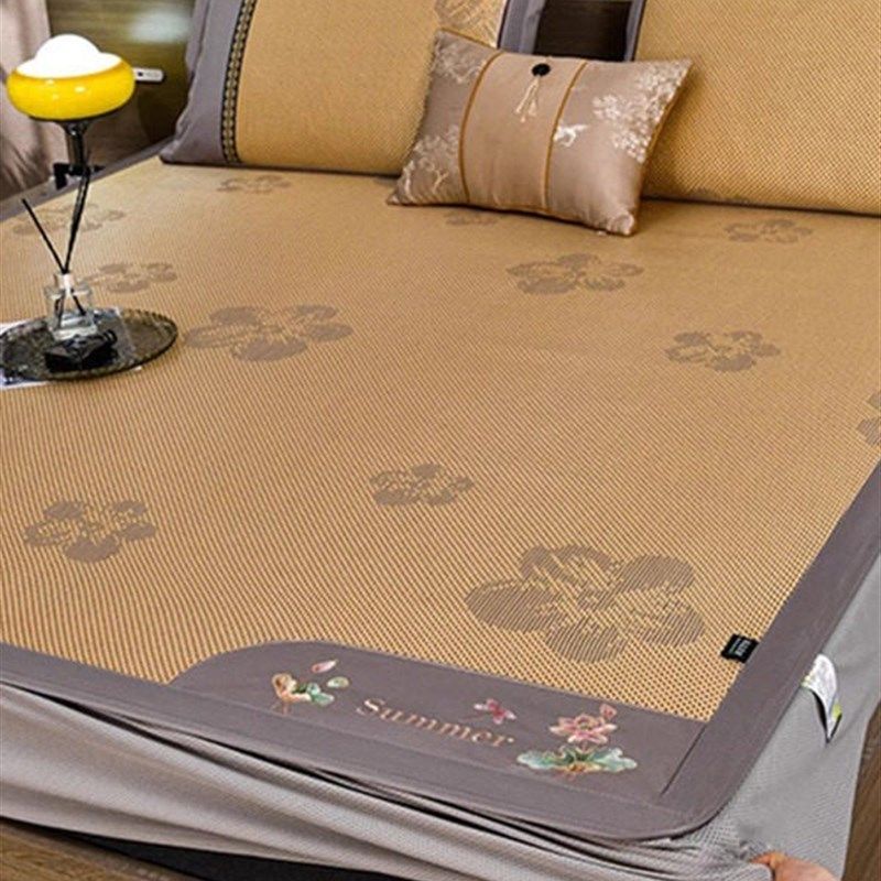 2025新款冰丝凉席三件套席子可折叠软席床笠款床罩藤席防滑母婴级,床上用品,藤席,淘宝优惠券,粉丝福利购,淘宝优惠卷