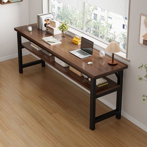 书桌学生学习双人桌子家用长方形简易出租屋电脑桌窄靠墙长条桌