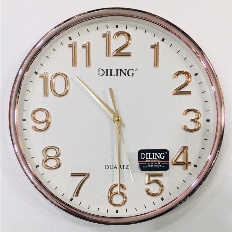 新款个性时尚家居客厅卧室挂钟 静音钟表电镀色挂钟迪翎挂钟202