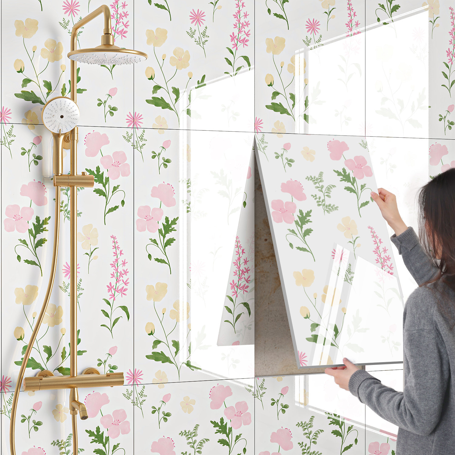 铝塑板仿瓷砖墙贴墙纸自粘防水防潮卫生间遮丑装饰瓷砖贴墙壁贴纸,家居饰品,软装墙贴,淘宝优惠券,粉丝福利购,淘宝优惠卷