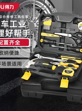 家用多功能五金工具箱套装手动工具组套电工维修应急12件 DL1012