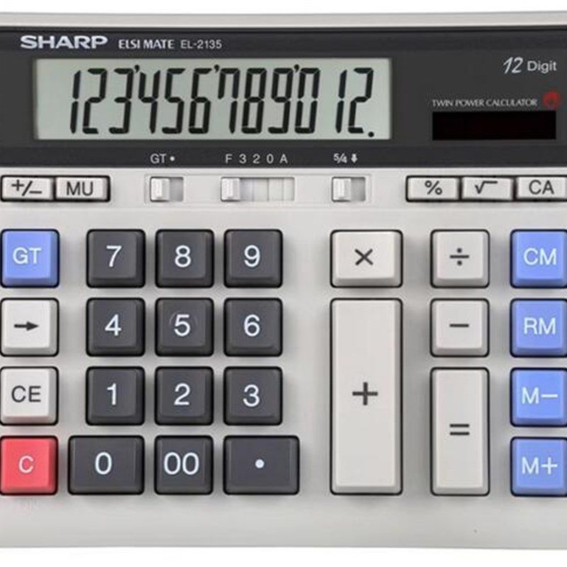 夏普EL-2135电脑大按键计算器银行财务会计专用大号桌面办公