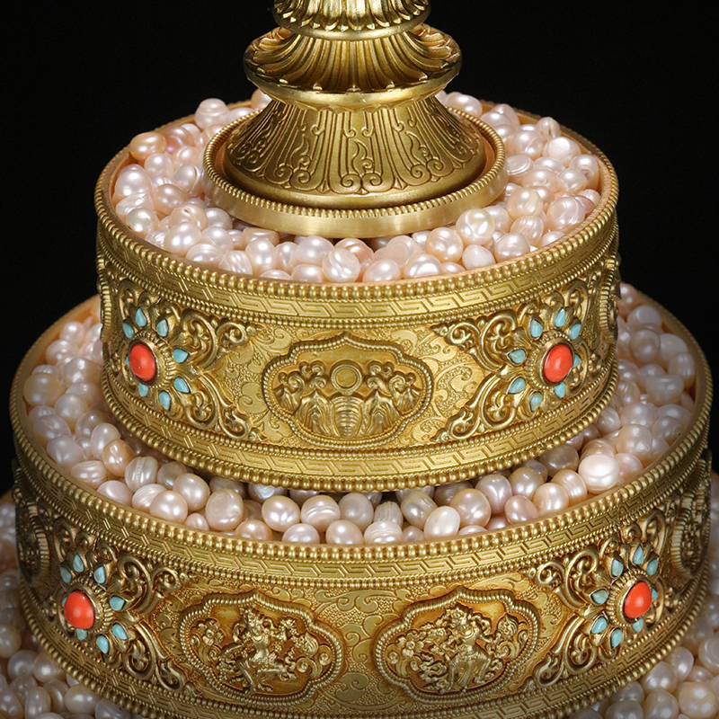 慧宝曼扎盘37堆密宗佛前行供修曼茶罗蔓札漫达盘纯黄铜多款选摆件