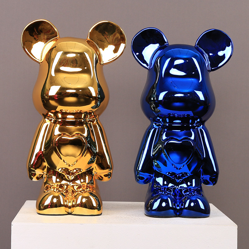 现代简约创意树脂暴力熊摆件客厅玄关装饰桌面酒店样板间软装摆设