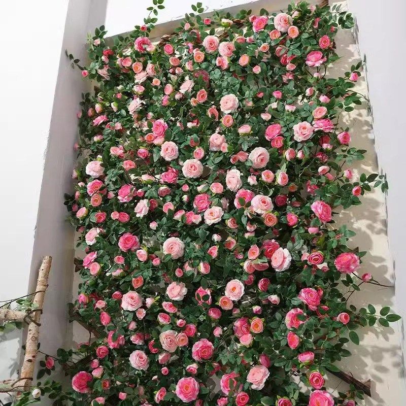 假花仿真花藤条藤蔓仿真玫瑰瀑布花墙背景墙栅栏布置装饰打卡拍照