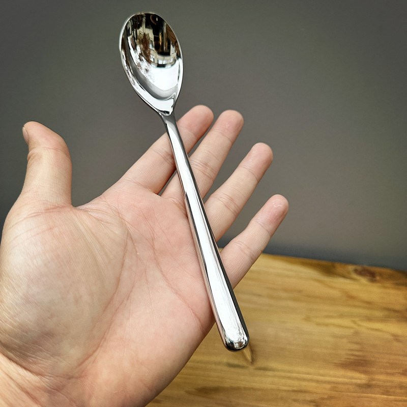 压手! 家用18/10不锈钢勺子食品级长柄圆勺汤勺汤匙调羹吃饭勺