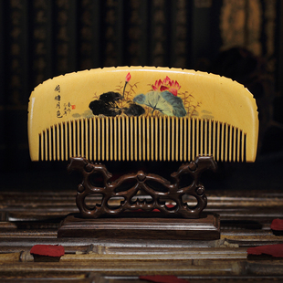 白象常州梳篦天然整木小叶黄杨梳子木梳礼盒套装送女友工艺师作品