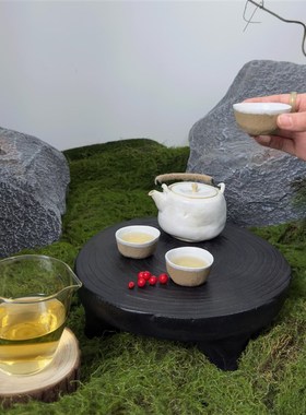 侘寂风茶壶茶具套装中式酒店民宿装饰泡茶陶瓷茶具一壶三杯茶盘