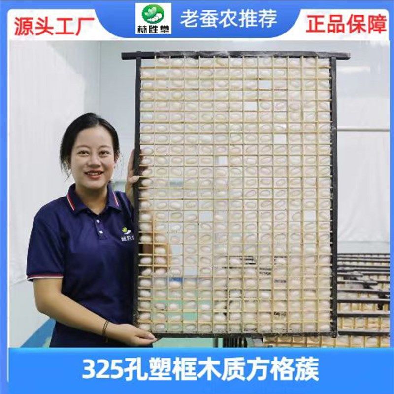 老蚕农推荐325孔塑框木质方格蔟162孔165孔蚕网蚕具纸质方格蔟 - 实物图