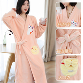 浴裙睡裙可穿可裹浴巾 四季 长袖 浴袍女吸水速干家用加绒睡袍秋冬款