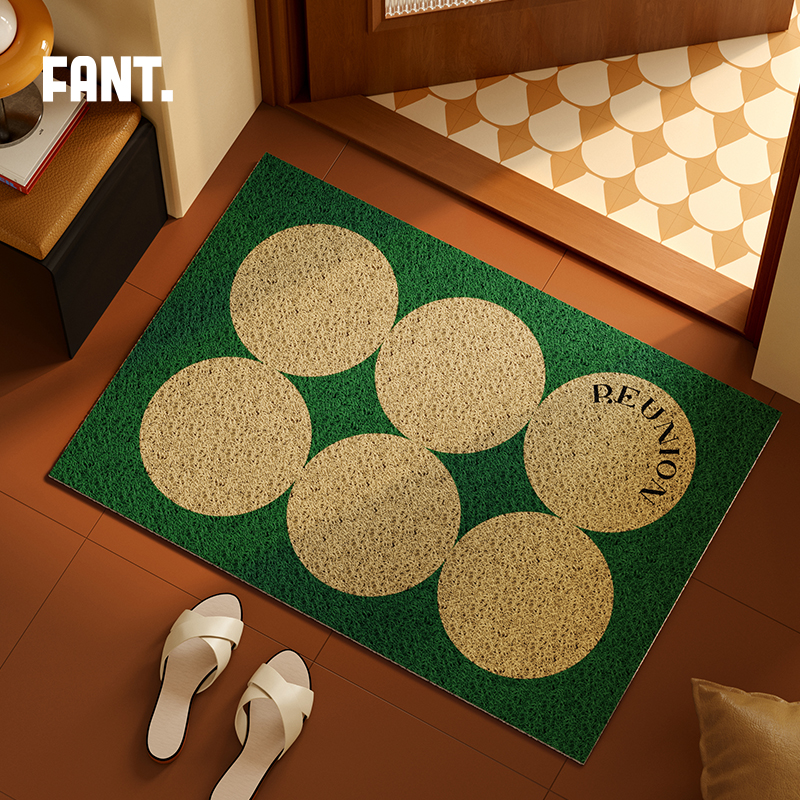 波尔卡舞曲中古风丝圈地垫入户门垫多巴胺门外进门地垫防滑蹭土垫