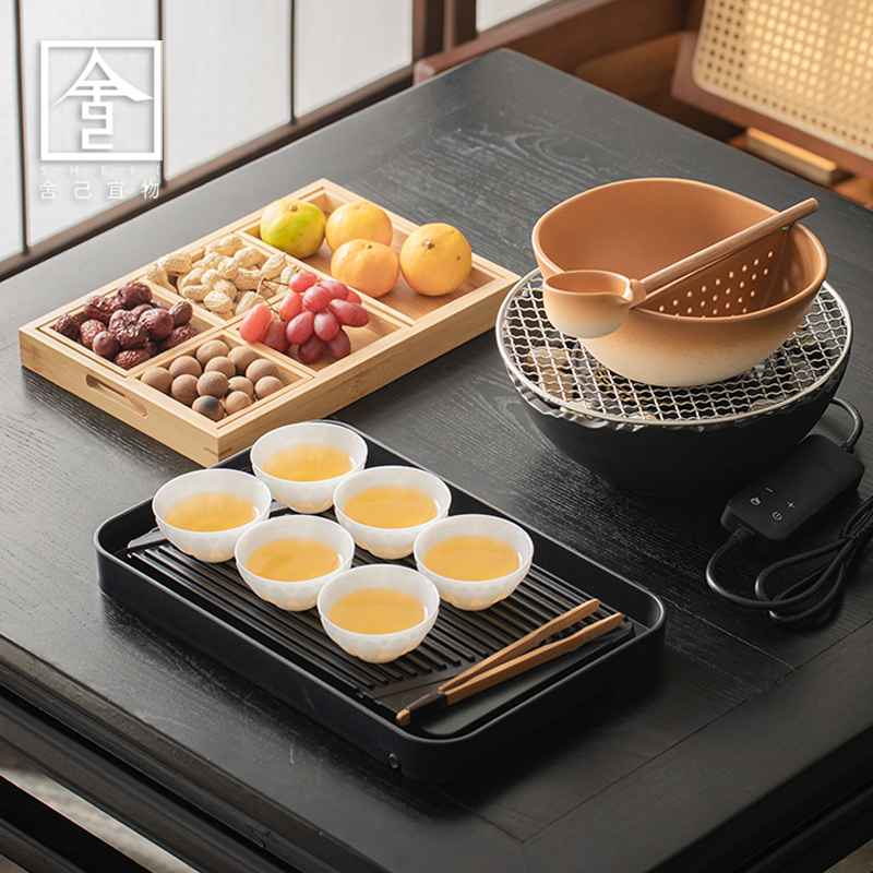 2023新款秋冬古法煮茶围炉煮茶套装煮茶器煮茶炉新款电陶粗陶朋友