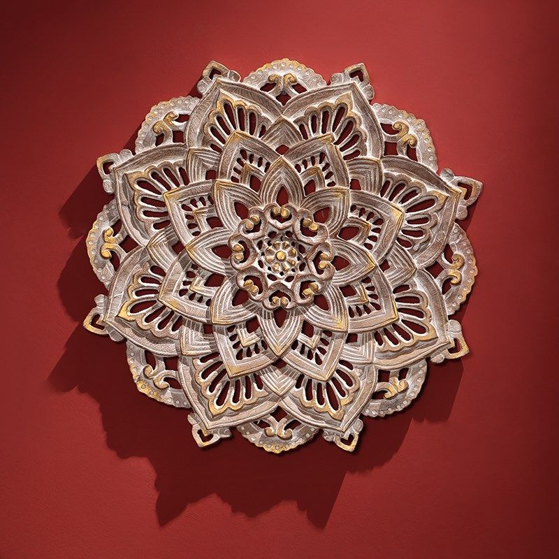 异丽泰国木雕壁挂客厅玄关泰式装饰挂件实木雕刻工艺品雕花板墙饰