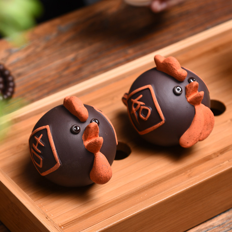 茶宠摆件精品可养吉祥如意小鸡紫砂茶玩生肖茶具吉祥物茶桌饰品