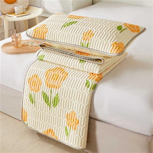 A类乳胶凉席夏天2023新款三件套儿童冰丝席可水洗家用空调软蓆子