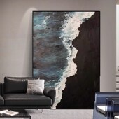 手绘油画客厅沙发背景走廊玄关装 饰挂画现代极简大芬村肌理艺术画