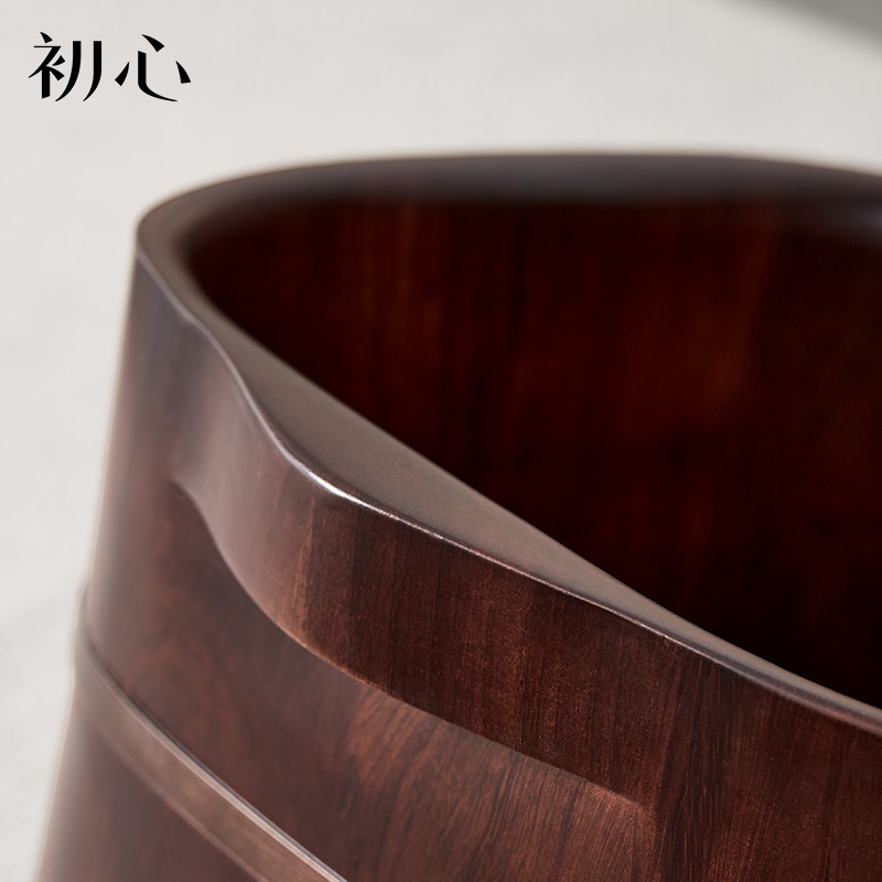 初心花梨木足浴桶木质泡脚桶家用过小腿实木高深桶洗脚按摩木盆子