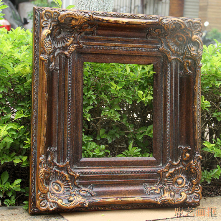 欧式实木角花框定制古典画框暗金色做旧画框相框宽度13厚度5.6cm