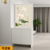 奶油风进门入户客厅玻璃屏风隔断柜正对门遮挡装 柜双面玄关柜 饰鞋