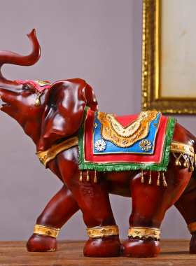 泰式大象摆件一对招财中式开业礼品客厅会所酒店办公室工艺装饰品