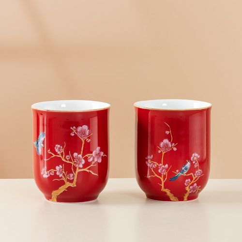 唐呈结婚红色改口茶杯敬酒杯茶壶茶具套装敬茶杯子一对婚庆用礼品