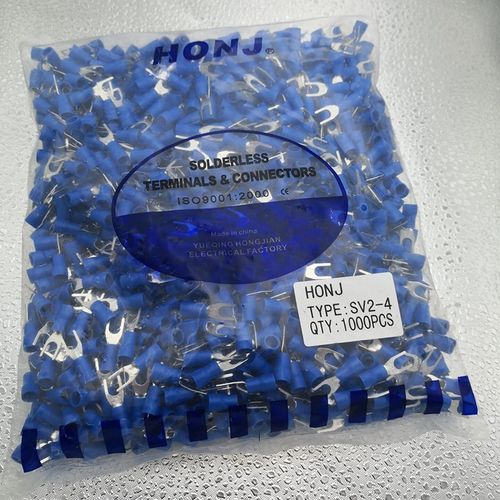 冷压接线端子接头叉形预绝缘端头叉型U型接线端子SV2-4插拔式