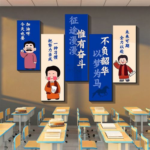 班级布置教室装饰文化墙贴纸画自习黑板报材料励志标语新开学高三