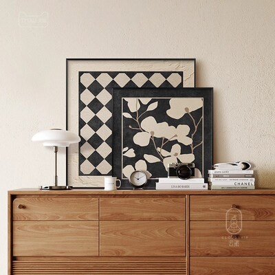 法式中古风客厅装饰画卧室桌面斗柜摆件挂画电视背景墙摆画高级感