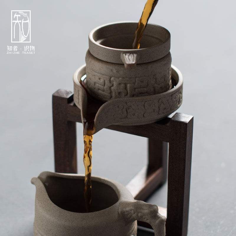 创意时来运转茶滤 粗陶茶叶过滤器 复古陶瓷石磨茶漏功夫茶具配件