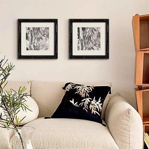 节节高升实木框装饰画高级感法式南洋复古挂画中古风客厅玄关壁画