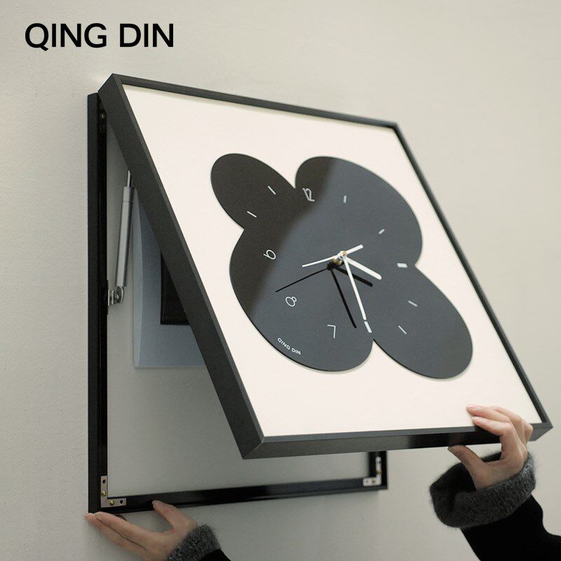 简约现代电表箱装饰画2025新款免打孔客厅静音时钟电表箱遮挡挂画