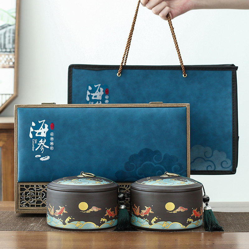 高档淡干海参礼盒空盒通用辽参干货包装盒定制陶瓷密封罐礼品盒子,包装,礼品盒,淘宝优惠券,粉丝福利购,淘宝优惠卷