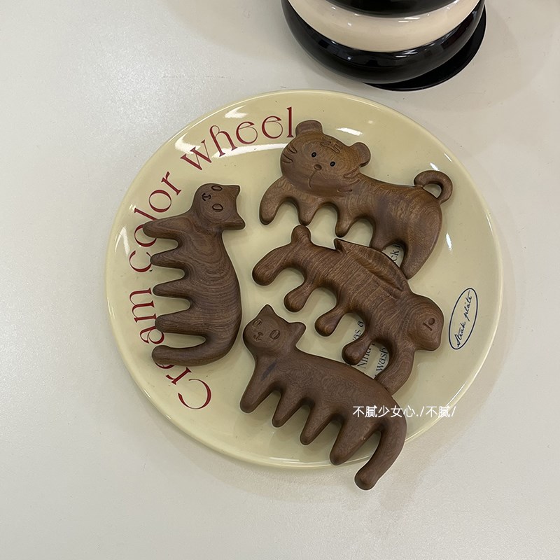 头皮经络梳五齿按摩梳头部疏通学生男女刮痧专用宽齿梳子木梳