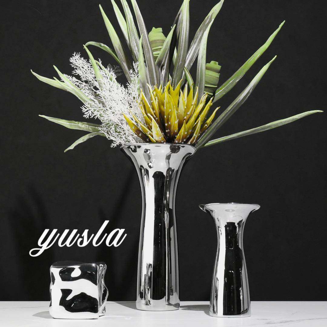 简约客厅茶几玻璃插干花瓶餐厅吧台柜样板间别墅花器摆件软装饰品