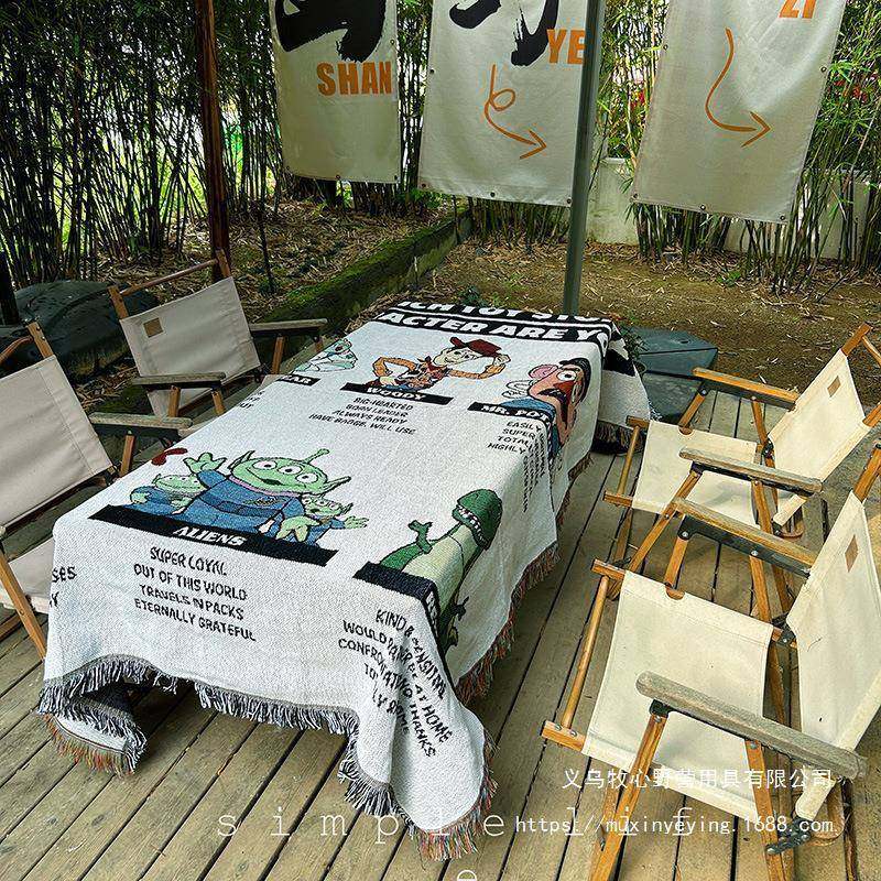 户外露营桌布装饰桌旗拍照毯子野餐台布野餐垫民宿露营基地地垫