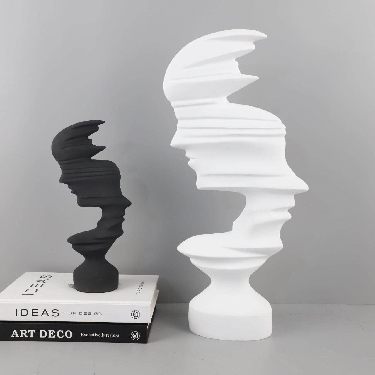现代简约抽象黑白双向人脸摆件客厅卧室玄关酒店电视柜家居装饰品,鲜花速递/花卉仿真/绿植园艺,割草机/草坪机,淘宝优惠券,粉丝福利购,淘宝优惠卷