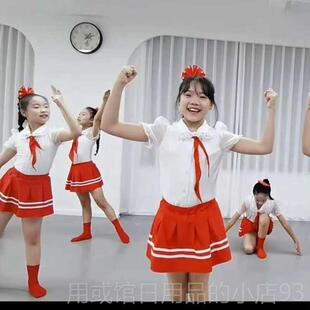 正品青少小年合舞服儿童领巾表演服中学生唱红服诗歌朗诵服