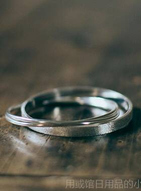 正品素天荒地老|熙原创999银手镯三简约百搭三生三世足手工银手环