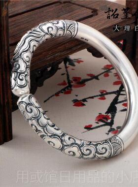 正品祥情侣工银镯子999云足银手棒镯齐天手大圣定海神针如意金箍