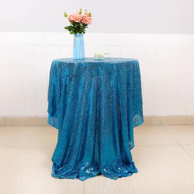 高档婚庆婚礼亮日片桌布生派对甜品台布Pa桌rt亮y布置婚桌装饰片