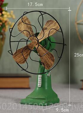 高档复古欧式电风扇模摆窗件居仿古装饰品餐厅服装店咖型啡厅橱家